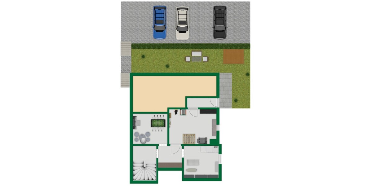 Grundriss-Skizze Keller + Außenbereich 